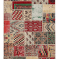 Vintage Turkish Area Rug 6x9 ft — Mixcolor Patchwork (No. 46536)