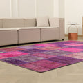 Vintage Turkish Area Rug 6x9 ft — Pink Patchwork