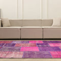 Vintage Turkish Area Rug 6x9 ft — Pink Patchwork