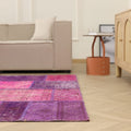 Vintage Turkish Area Rug 6x9 ft — Pink Patchwork