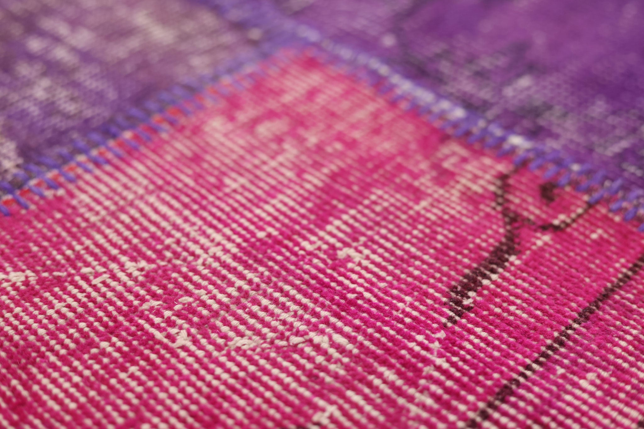 Vintage Turkish Area Rug 6x9 ft — Pink Patchwork