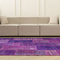 Vintage Turkish Area Rug 6x9 ft — Purple Patchwork