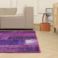 Vintage Turkish Area Rug 6x9 ft — Purple Patchwork