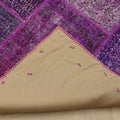 Vintage Turkish Area Rug 6x9 ft — Purple Patchwork