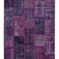 Vintage Turkish Area Rug 6x9 ft — Purple Patchwork