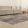Vintage Turkish Area Rug 6x10 ft — Gray & Brown Patchwork