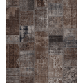 Vintage Turkish Area Rug 6x10 ft — Gray & Brown Patchwork