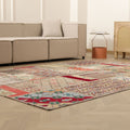 Vintage Turkish Area Rug 6x9 ft — Mixcolor Patchwork (No. 46543)