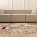 Vintage Turkish Area Rug 6x9 ft — Mixcolor Patchwork (No. 46543)