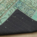 Vintage Turkish Area Rug 6x9 ft — Blue Patchwork (No. 46545)