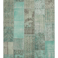 Vintage Turkish Area Rug 6x9 ft — Blue Patchwork (No. 46545)