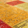 Vintage Turkish Area Rug 6x9 ft — Red & Yellow Patchwork