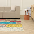 Vintage Turkish Area Rug 6x9 ft — Mixcolor Patchwork (No. 46551)