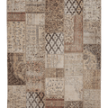 Vintage Turkish Area Rug 6x9 ft — Mixcolor Patchwork (No. 46551)