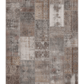 Vintage Turkish Area Rug 6x10 ft — Gray & Beige Patchwork