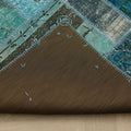 Vintage Turkish Area Rug 6x8 ft — Blue Patchwork