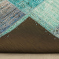 Vintage Turkish Area Rug 6x9 ft — Blue Patchwork