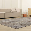 Vintage Turkish Area Rug 6x9 ft — Gray Patchwork