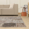 Vintage Turkish Area Rug 6x9 ft — Gray Patchwork