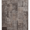 Vintage Turkish Area Rug 6x9 ft — Gray Patchwork