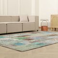 Vintage Turkish Area Rug 6x9 ft — Mixcolor Patchwork (No. 46559)