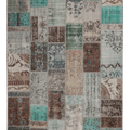 Vintage Turkish Area Rug 6x9 ft — Mixcolor Patchwork (No. 46559)