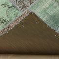 Vintage Turkish Area Rug 6x9 ft — Blue & Gray Patchwork