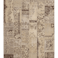Vintage Turkish Area Rug 6x9 ft — Beige & Brown Patchwork
