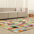 Vintage Turkish Area Rug 6x9 ft — Mixcolor Patchwork
