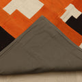 Vintage Turkish Area Rug 6x7 ft — Orange & Brown Patchwork