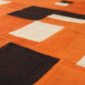 Vintage Turkish Area Rug 6x7 ft — Orange & Brown Patchwork