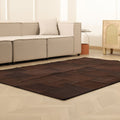 Vintage Turkish Area Rug 5x8 ft — Brown Patchwork (No. 46604)