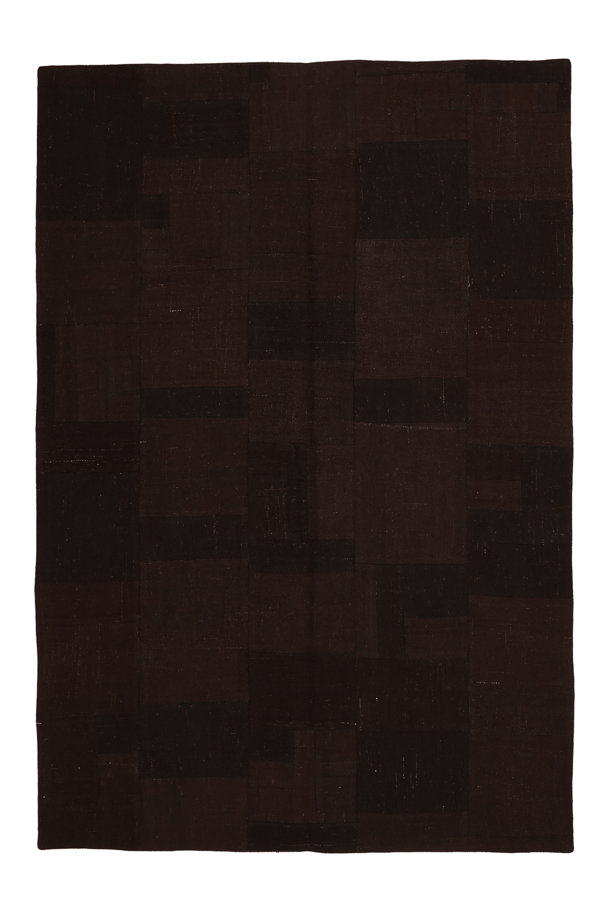 Vintage Turkish Area Rug 5x8 ft — Brown Patchwork (No. 46604)