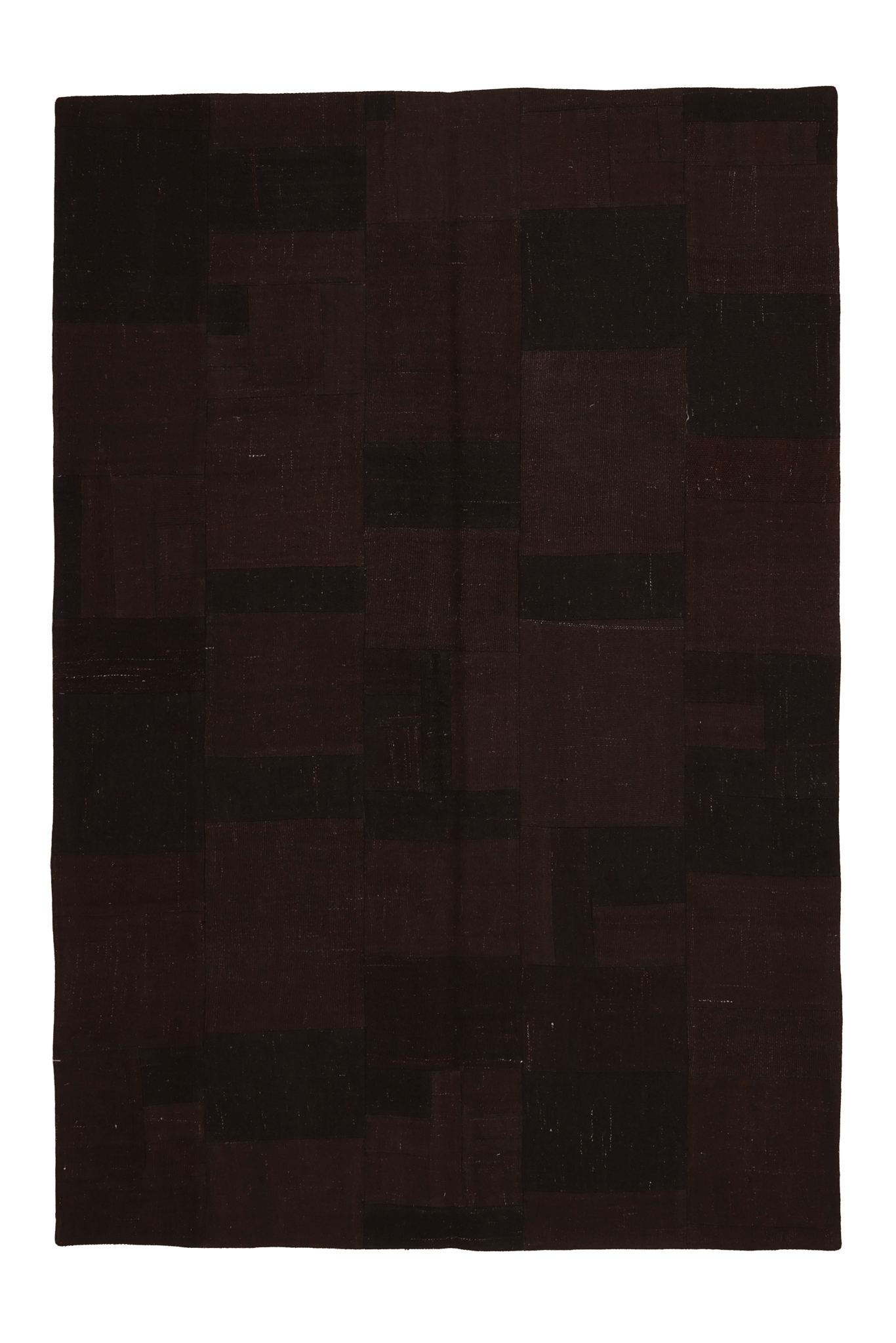 Vintage Turkish Area Rug 5x8 ft — Brown Patchwork (No. 46604)