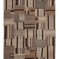 Vintage Turkish Area Rug 6x8 ft — Beige & Brown Patchwork