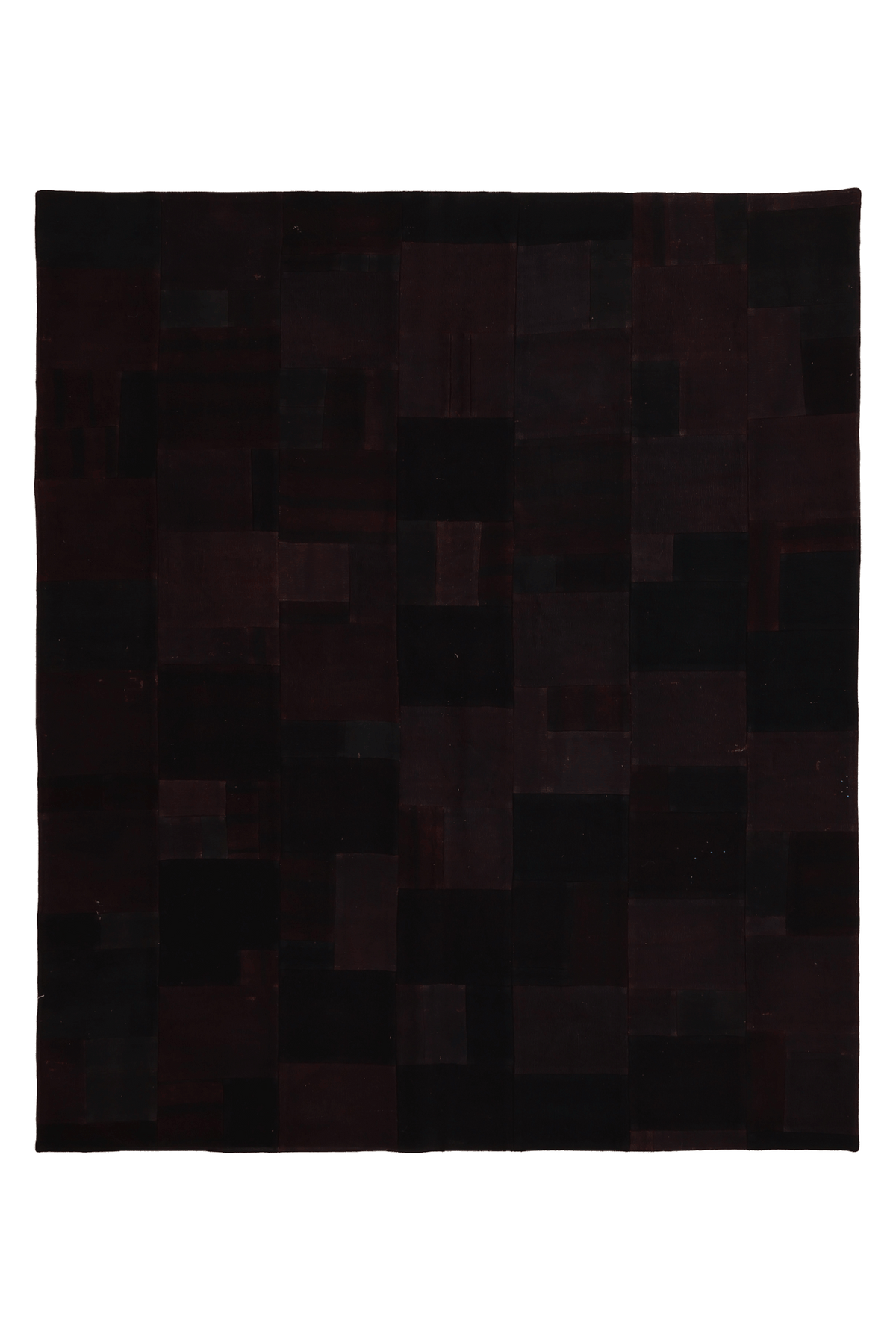 Vintage Turkish Area Rug 6x7 ft — Black Patchwork