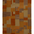 Vintage Turkish Area Rug 6x9 ft — Orange & Beige Patchwork