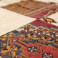 Vintage Turkish Area Rug 6x9 ft — White & Red Patchwork