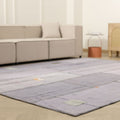 Vintage Turkish Area Rug 8x10 ft — Gray & Purple Patchwork