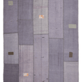 Vintage Turkish Area Rug 8x10 ft — Gray & Purple Patchwork