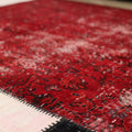 Vintage Turkish Area Rug 5x8 ft — Red & Black Patchwork