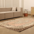 Vintage Isparta Turkish Area Rug 5x9 ft — Pink & Brown Floral (No. 46657)