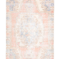 Vintage Nevşehir Turkish Area Rug 4x7 ft — Orange & White Medallion