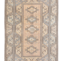 Vintage Muğla Turkish Area Rug 5x8 ft — Orange & Beige Geometric
