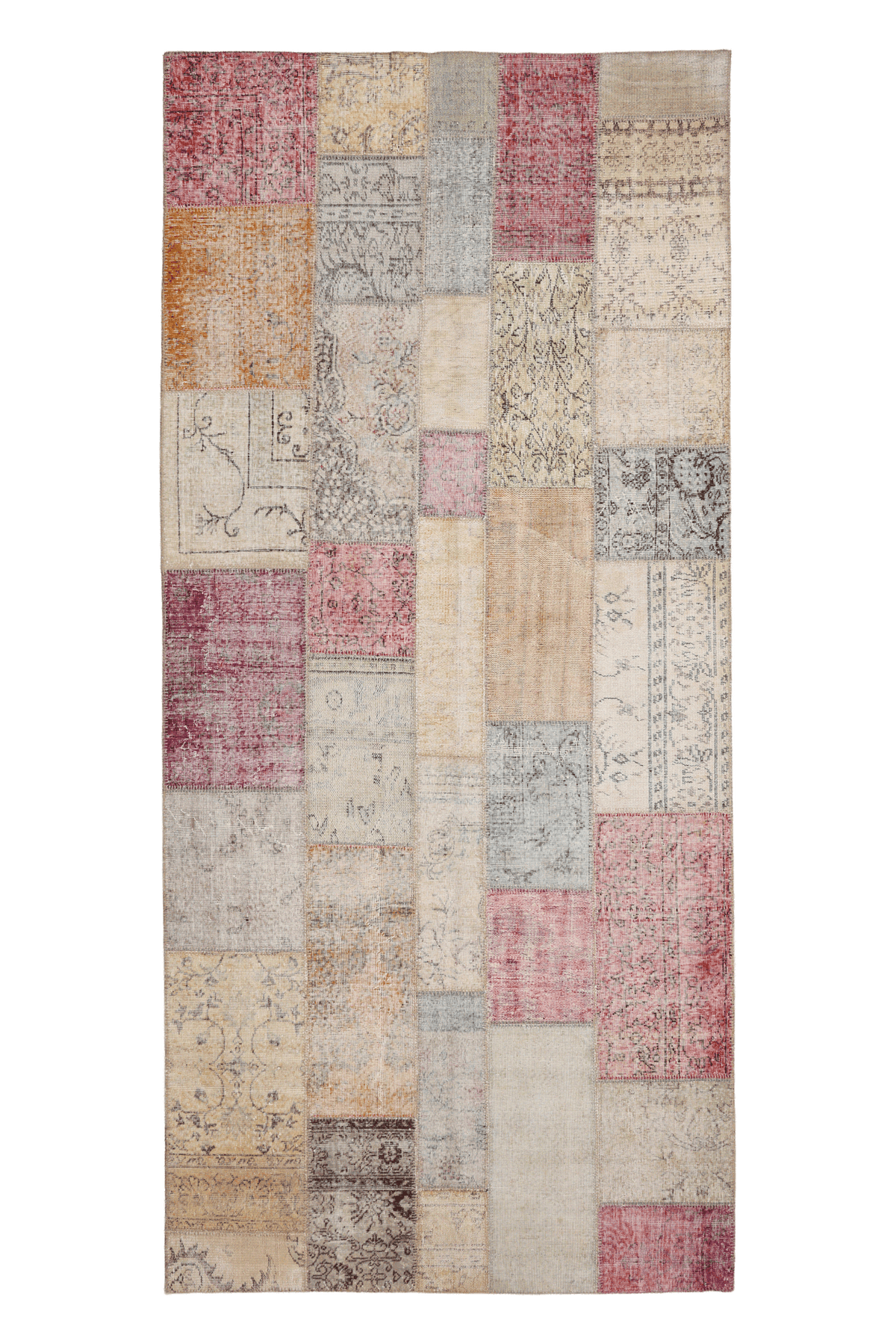 Vintage Turkish Area Rug 5x11 ft — Mixcolor Patchwork
