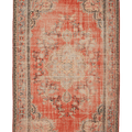 Vintage Manisa Turkish Area Rug 6x10 ft — Red & Blue Floral