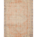 Vintage Manisa Turkish Area Rug 4x8 ft — Beige & Orange Distressed