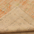 Vintage Manisa Turkish Area Rug 4x8 ft — Beige & Orange Distressed