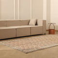 Vintage Isparta Turkish Area Rug 5x9 ft — Orange & Beige Floral
