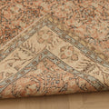 Vintage Isparta Turkish Area Rug 5x9 ft — Orange & Beige Floral